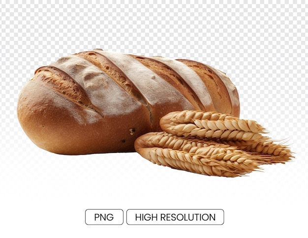 Fotorealistisch rijp brood geïsoleerd op een transparante achtergrond