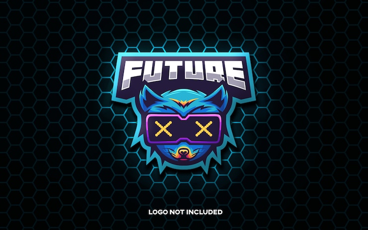 PSD fotorealistische sportruimte esport logo mockup