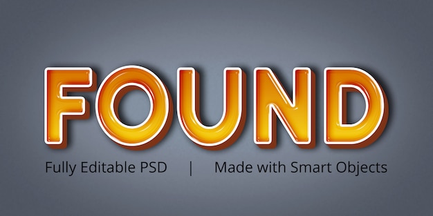 PSD found editable text style effect