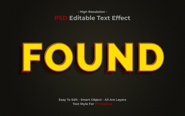 found  text effect