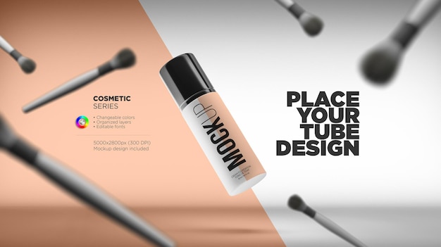 Foundation cream bottle mockup