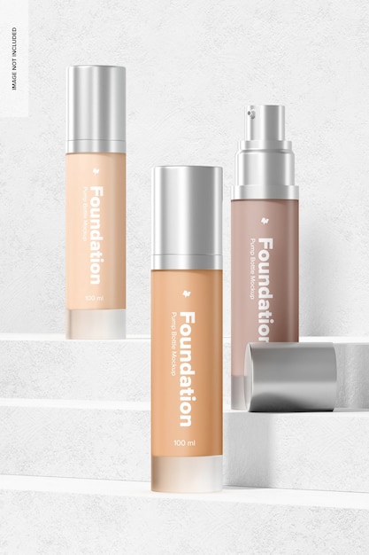 foundation pump bottles mockup