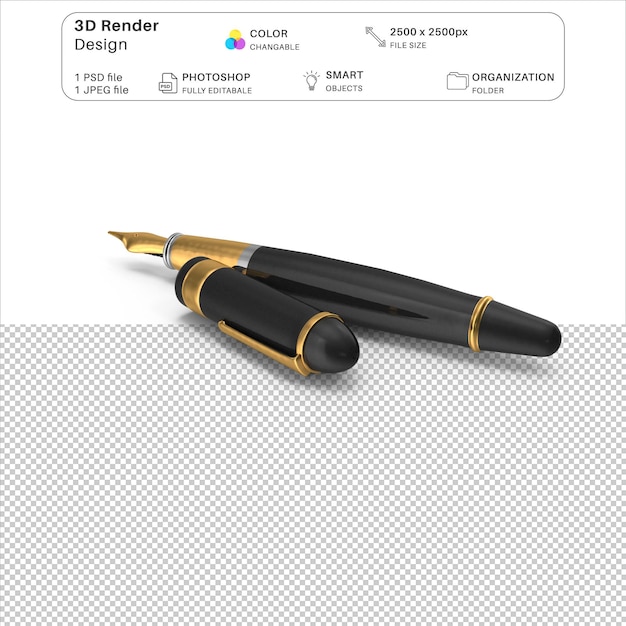 PSD fountain pen 3d modeling psd file