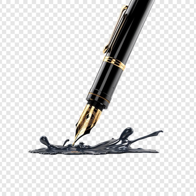 PSD fountain pen isolated on transparent background