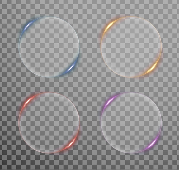 PSD four acidic fluorescent refractive bubble colorful transparent backgrounds