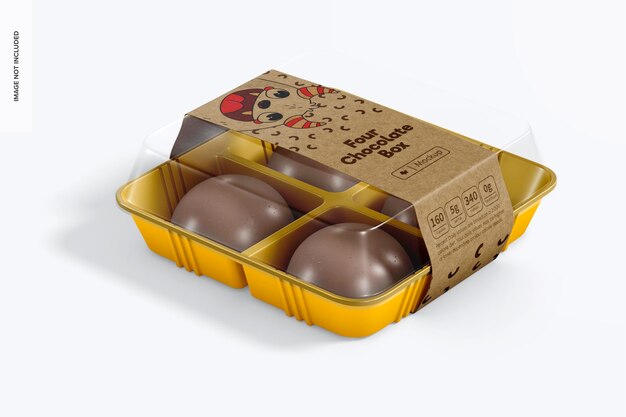 four chocolate box mockup