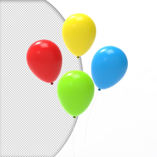 Four colored ballons for party