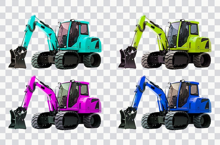 PSD 挖掘機 4 個重型工程