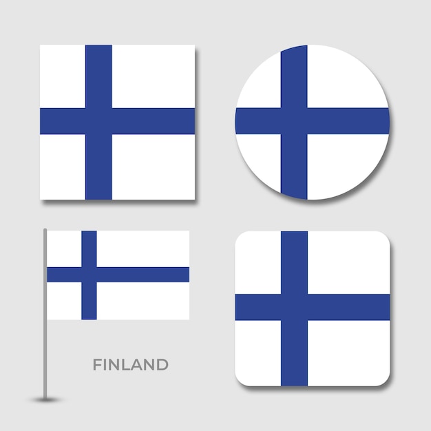 Quattro bandiere della finlandia