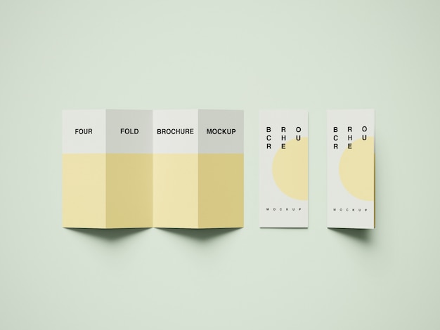 Opuscolo a quattro pieghe mockup psd