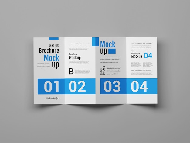 Four fold brochure mockup