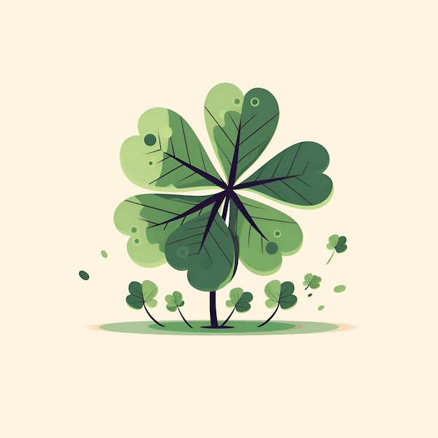 Fourleaf clover St Patrick's Day illustration