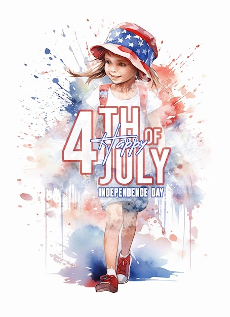미국 국기 패턴 파티가 있는 7월 4일 독립 기념일 미국 축하 배너