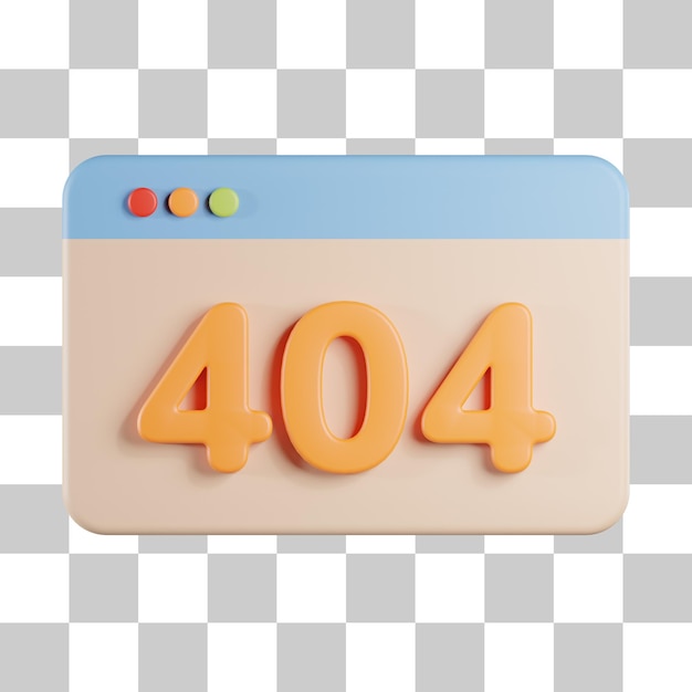 Fout 404 3d-pictogram