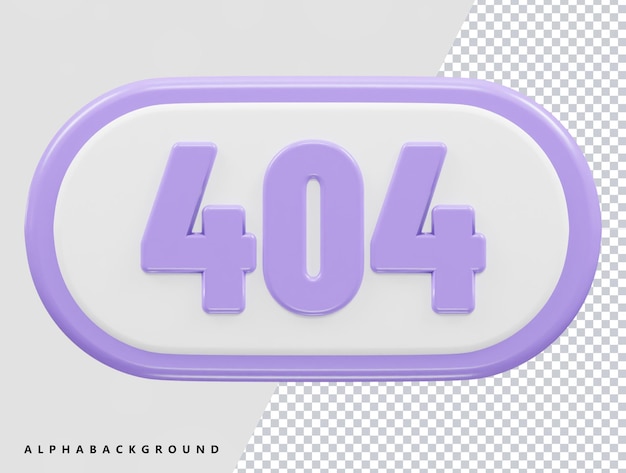 Fout 404 pictogram 3D-rendering vector illustratie transparant element