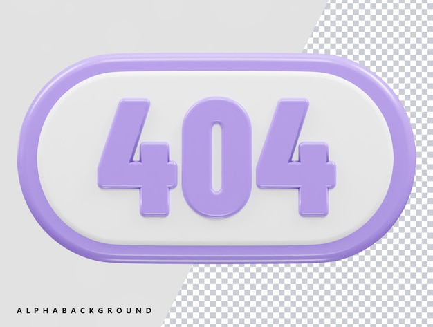 Fout 404 pictogram 3d-rendering vector illustratie transparant element