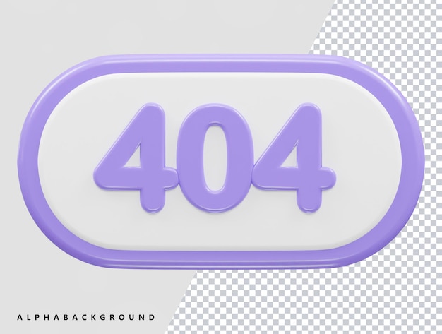Fout 404 pictogram 3D-rendering vector illustratie transparant element