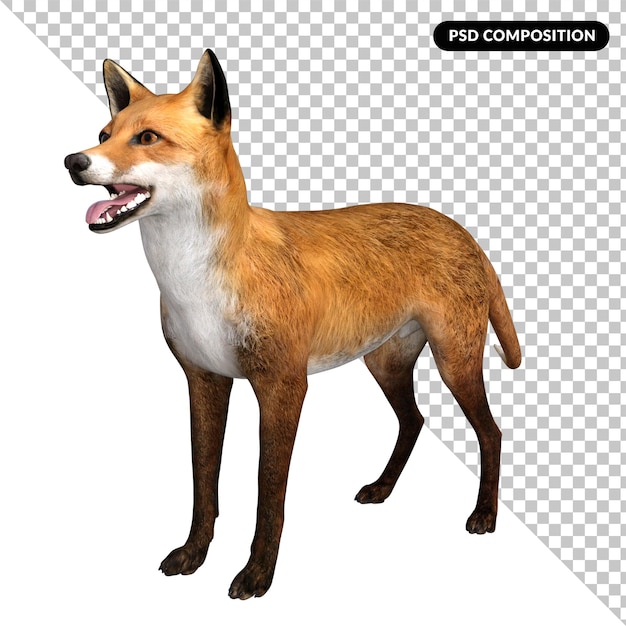 PSD キツネの動物キャラクター