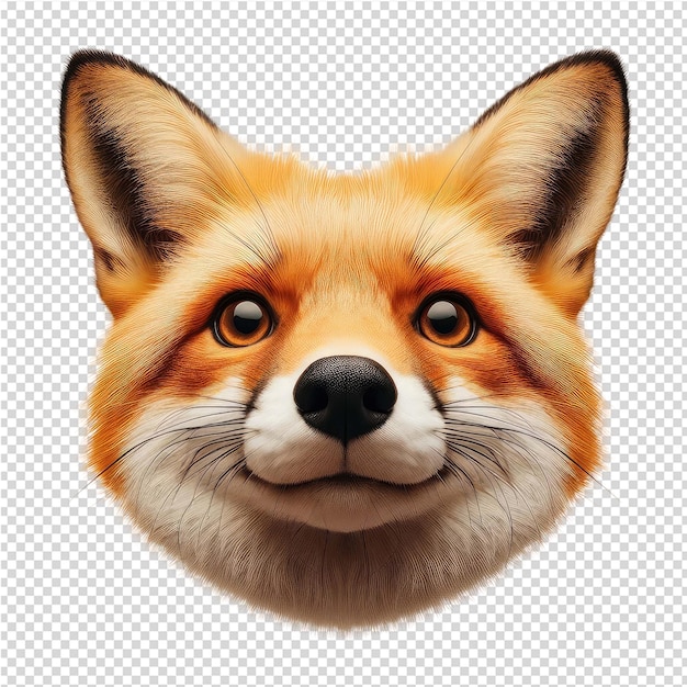 PSD a fox head with a black nose and a white nose