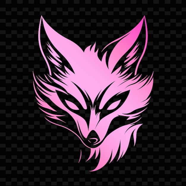 PSD a fox head with a pink head on it