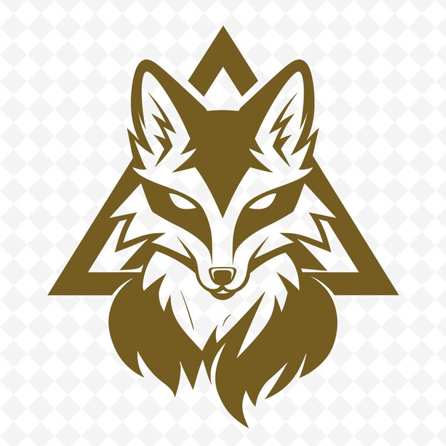 PSD a fox head with a triangle on it