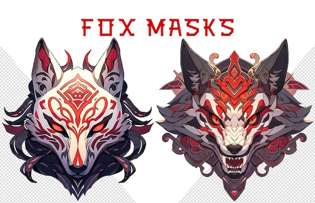 PSD fox mask clipart