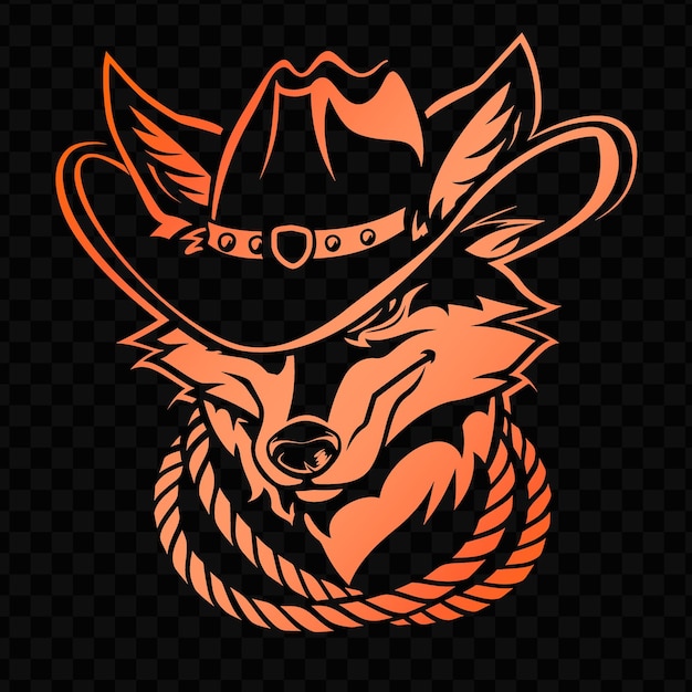 A fox with a cowboy hat on the head