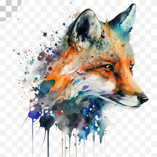 A fox with a fox head - fox painting, hd png download