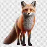 PSD a fox with a white nose and a black nose