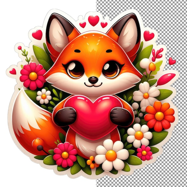 PSD foxy charm adorable fox cuteness sticker