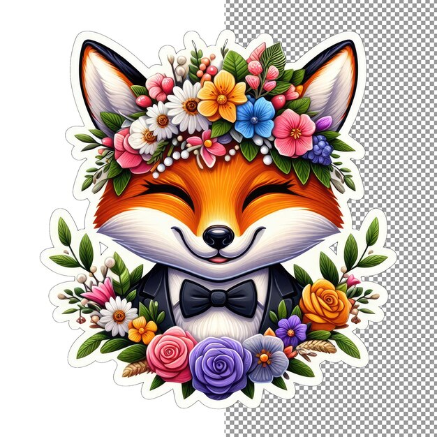 PSD foxy charm adorable and playful sticker