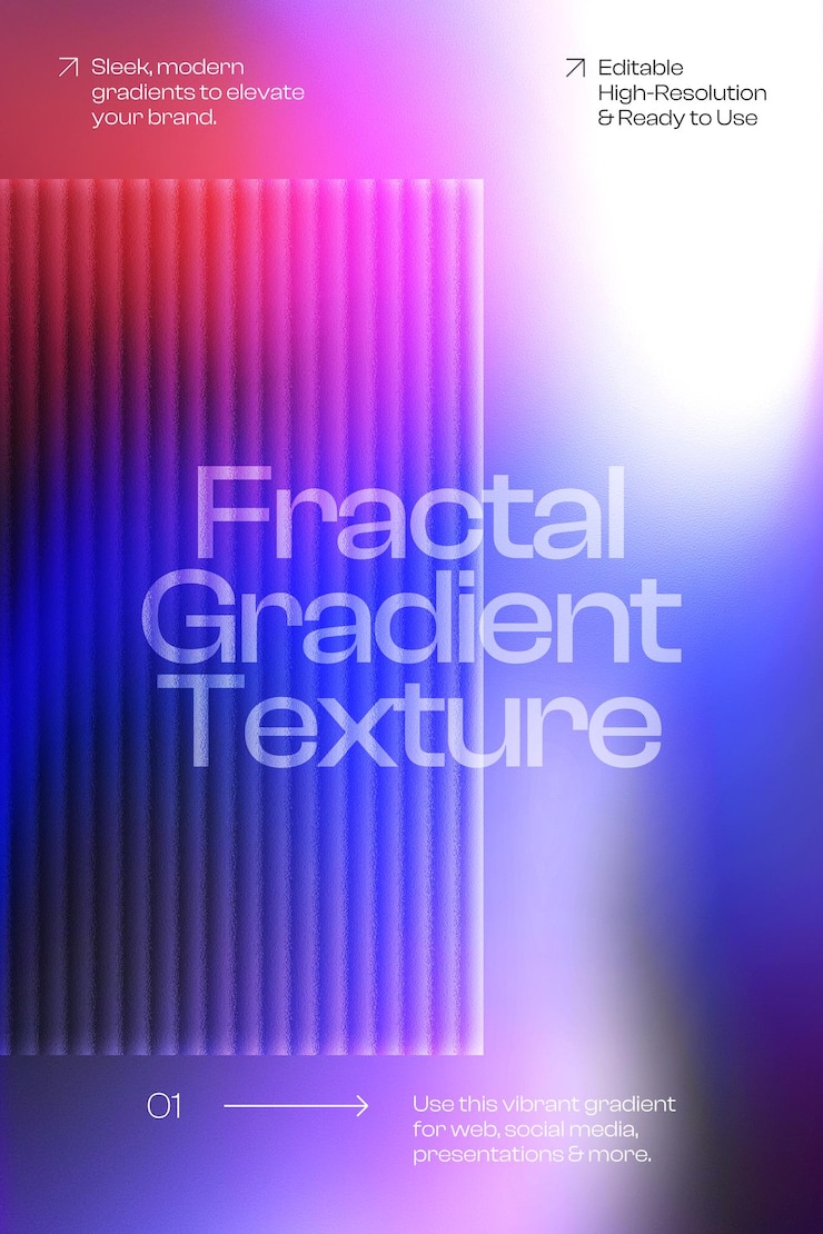 PSD fractal gradient texture poster for modern branding