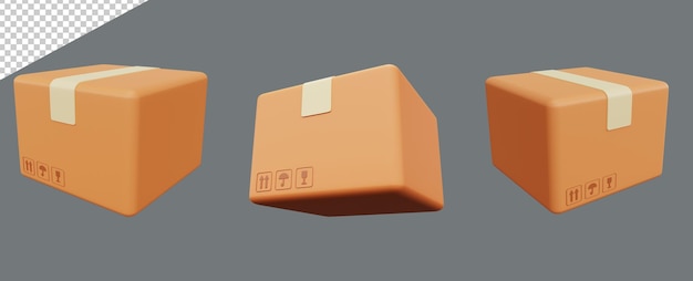 Fragile shipping carton 3d render