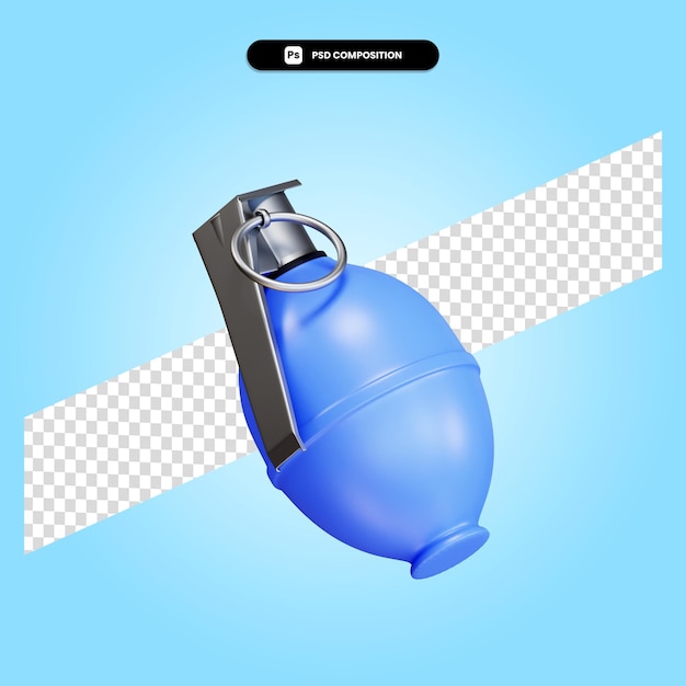 Fragmentation grenade 3d render illustration isolated