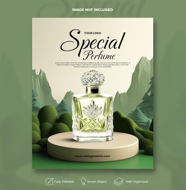 Fragrance social media banner post template