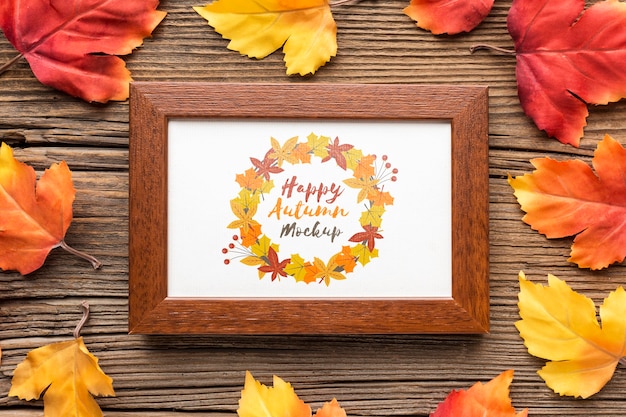 PSD frame of autumnal leaves