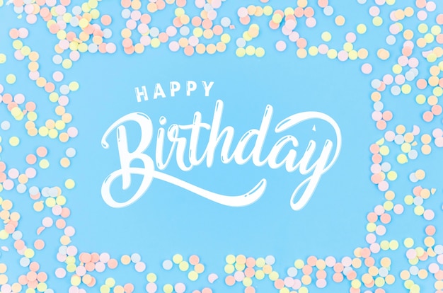 PSD frame of candies for birthday party