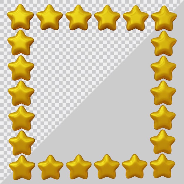 Frame design with stars shapes in 3d render