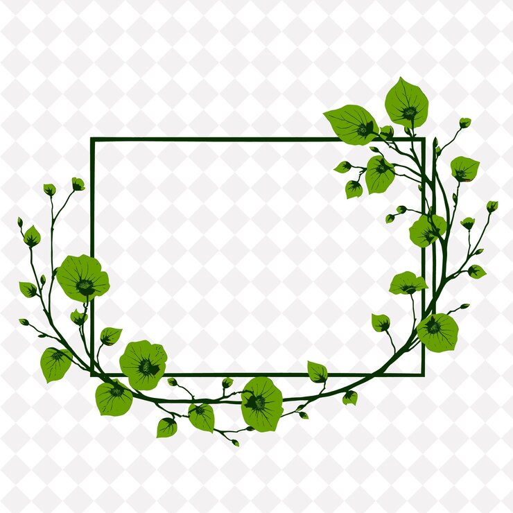 PSD frame is pure black and pure red color on pure white background w png inspired nature frame design