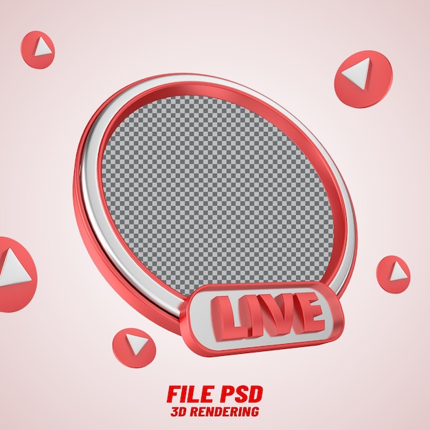 PSD frame live streaming 3d render