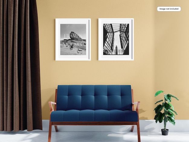 PSD frame in living room mockup