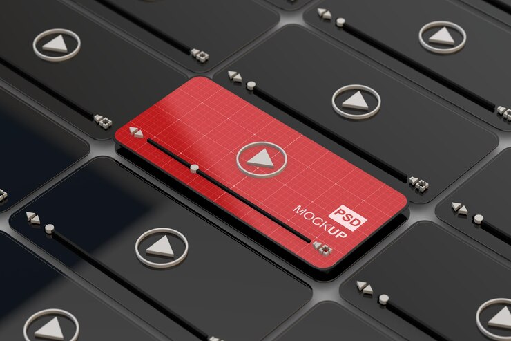 Frame media player mockup digital multimedia interface