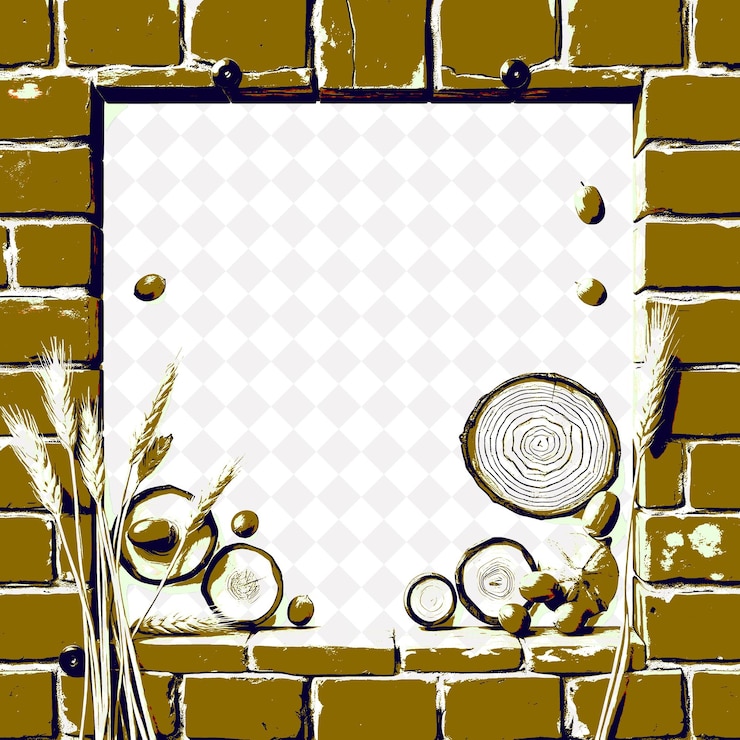 PSD frame met rustieke houtsnijden golden wheat shea png geïnspireerde natuurlijke frame ontwerpen
