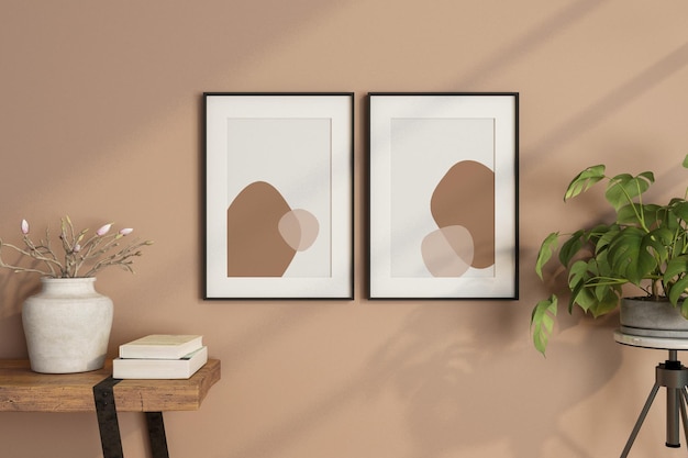 Frame mockup design in 3d rendering