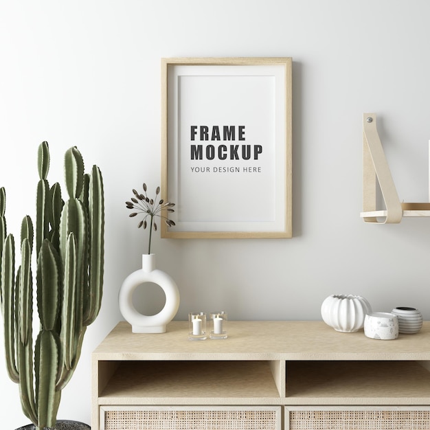 Frame mockup design in 3d rendering