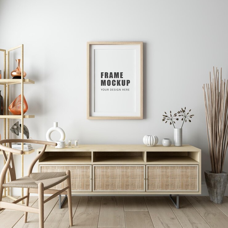 Frame mockup design in 3d rendering
