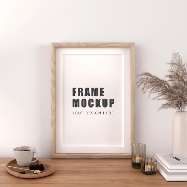 Frame mockup design in 3d rendering