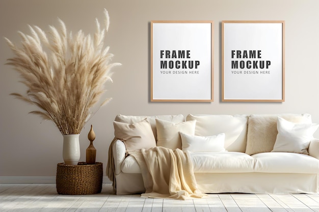 PSD frame mockup design in 3d rendering