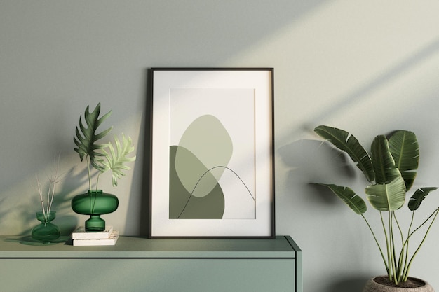 Frame mockup design in 3d rendering