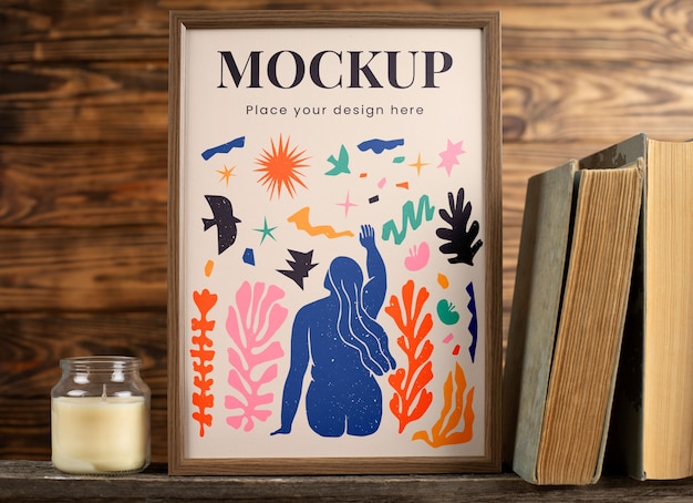 Frame mockup design with shadows